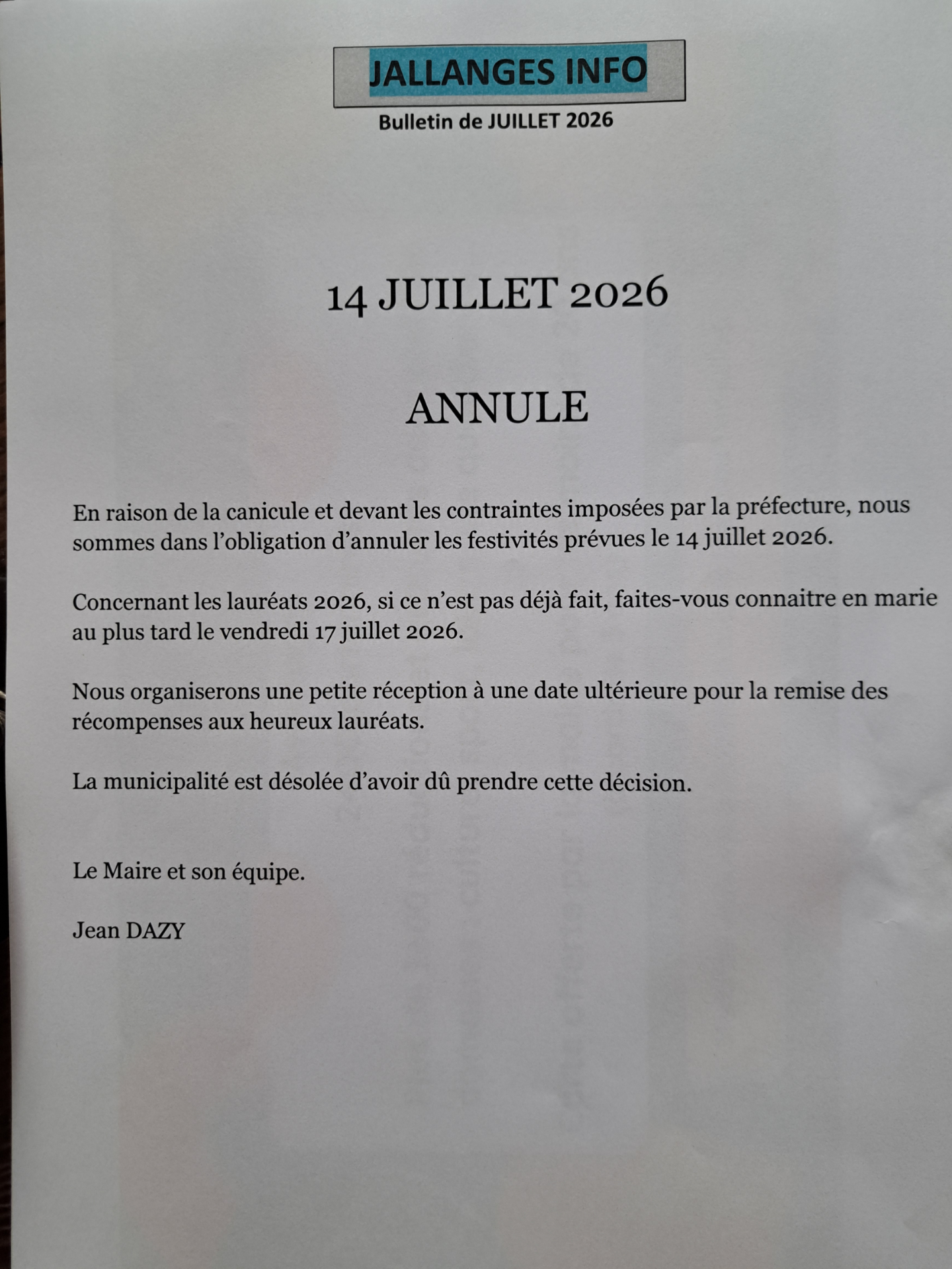 14 juillet 2026