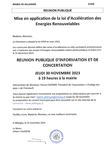 Réunion Publique loi APER