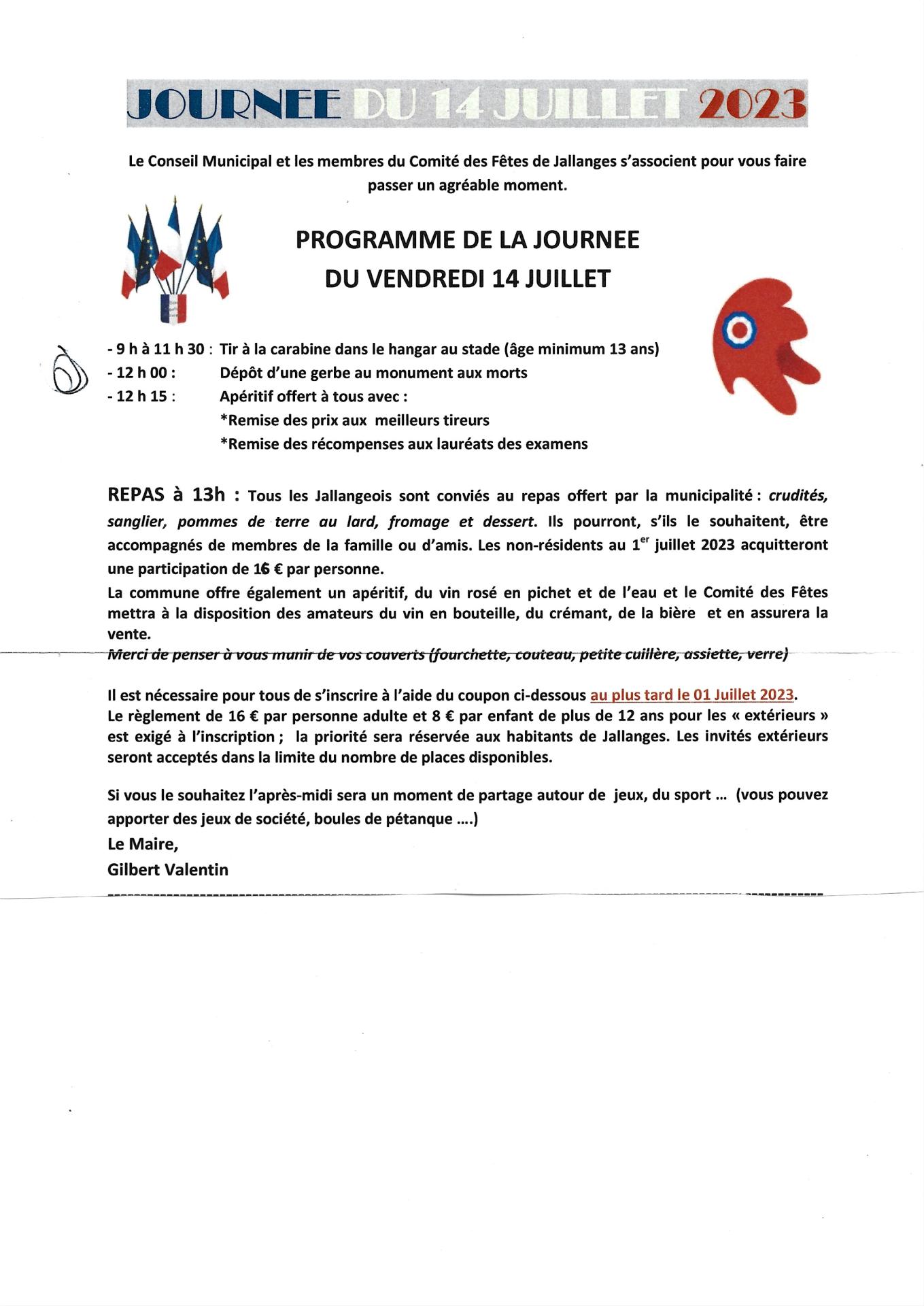 Programme 14 Juillet 2023